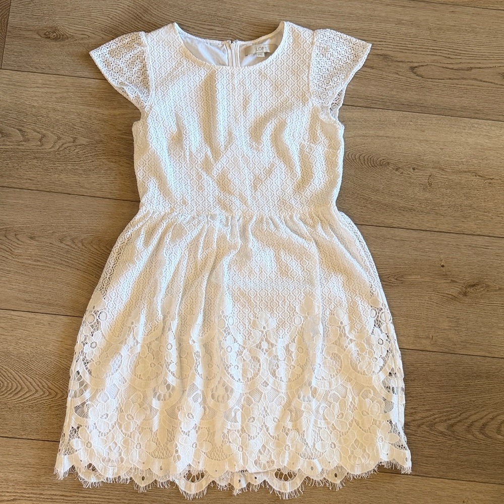 LOFT White Lace Dress